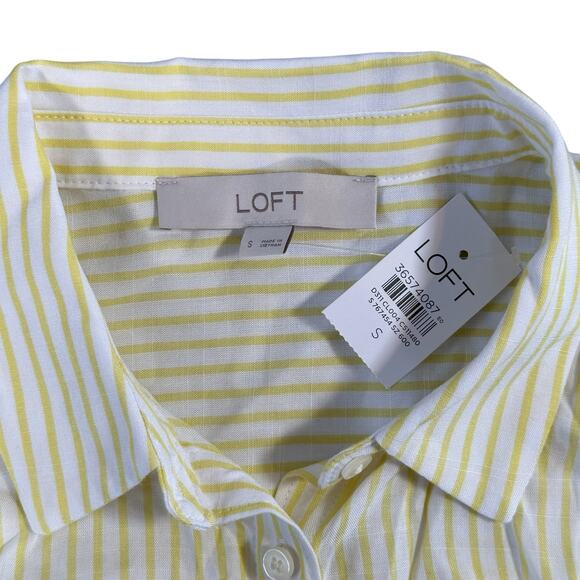 Loft Women's Yellow Striped Dolman Shirt Size S - Picture 5 of 6